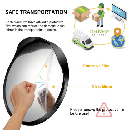 Angooni 16" Convex Driveway Mirror, Upgrade Wide Angle View, Adjustable Blind Spot Mirror, Traffic Mirrors, Security Mirrors Indoor and Outdoor, Parabolic Safety Mirrors