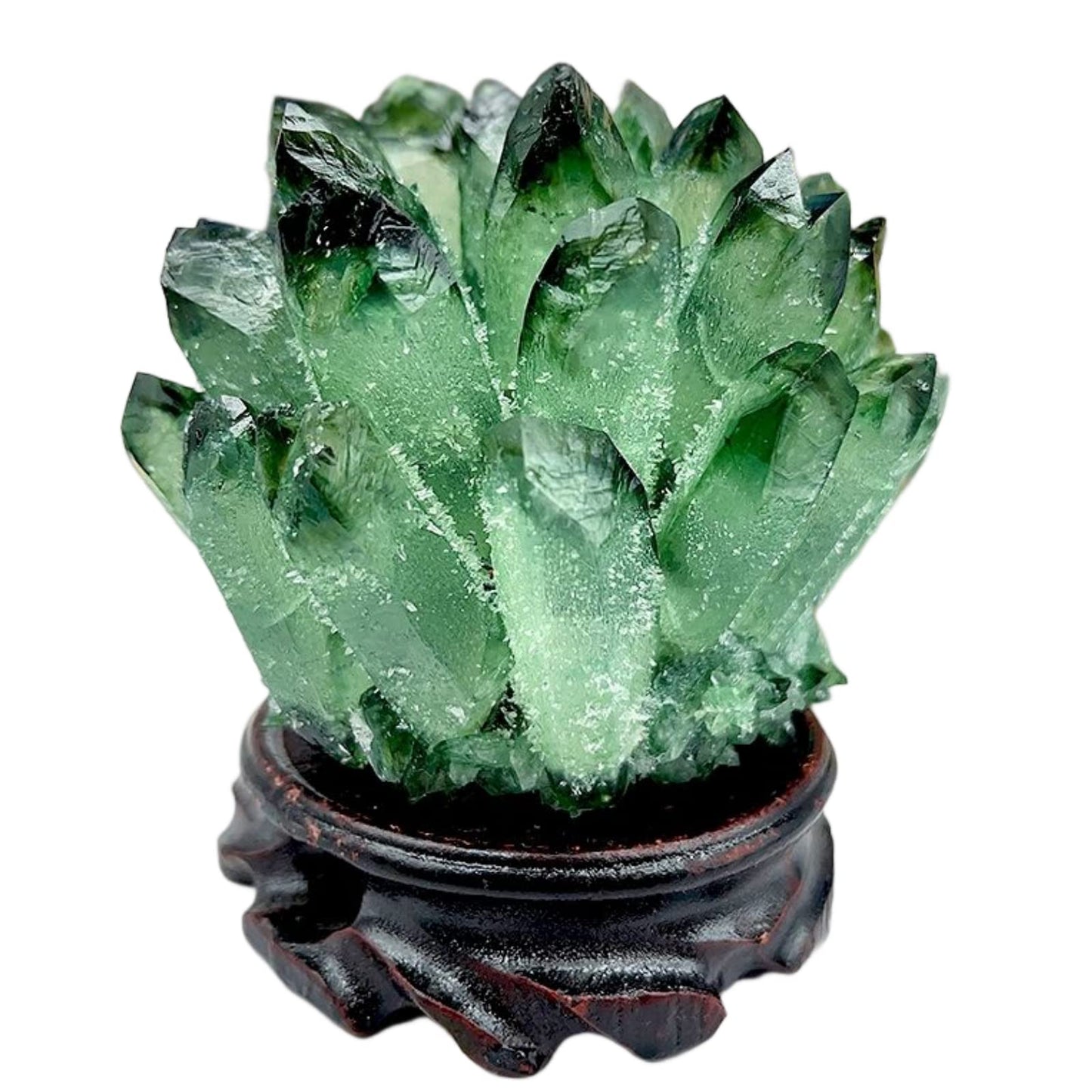 DUKIZA Natural Crystal Green Crystal Cluster Green Crystal Stone Large Quartz Crystal,Quartz Crystal Cluster, Green Stone Green Crystals