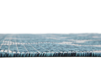 Unique Loom Outdoor Trellis Collection Area Rug (6' 1" x 9' Rectangle, Teal/ Gray)