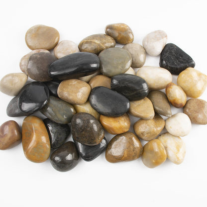 10lbs 1-2 Inch River Rocks, Decorative Mixed Pebbles for Garden Landscaping, Indoor Plants, Fish Tanks, Vases, and Succulents – Ideal for Home Decoration and Outdoor Gardens (Weight : 10 LB, Mixed)
