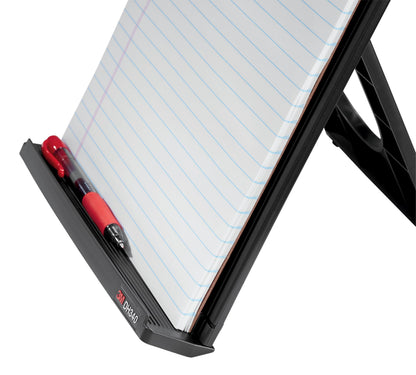 3M Desktop Document Holder Copy Holder, Adjustable Clip Holds Portrait and Landscape Documents for Easy Viewing, Bottom Ledge Has Lip to Keep up to 150 Sheets Securely in Place, Black (DH340MB)