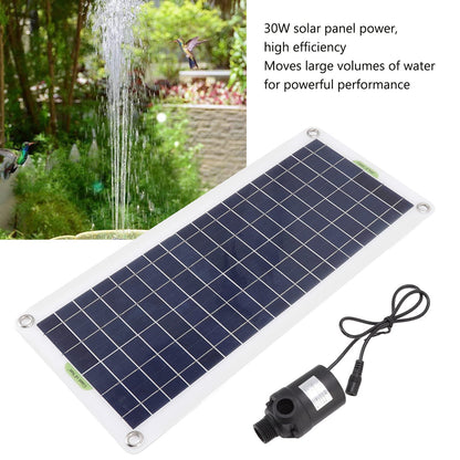 Solar Water Fountain Pump, 30W Solar Water Pump with Solar Panel, Outdoor Solar Powered Fountain Water Pump Kit for Bird Bath Garden Small Pond Fish Tank Pool Patio