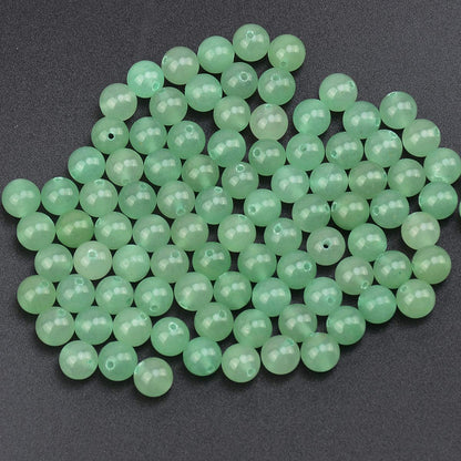 LPBeads 100PCS 8mm Natural Green Aventurine Beads Gemstone Round Loose Beads for Jewelry Making with Crystal Stretch Cord