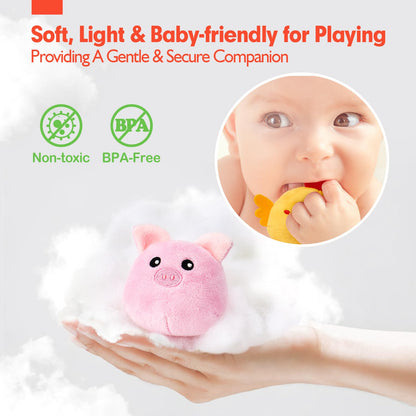 hahaland Baby Toys 6-12 Months - Surprise Barn Stuffed Farm Animals, Rattle, Crinkle, Mirror, Montessori Toys for 6 Month Old Sensory Balls 1-3, Baby Boy Gifts, Farm Plush Toys for Babies Travel Toy