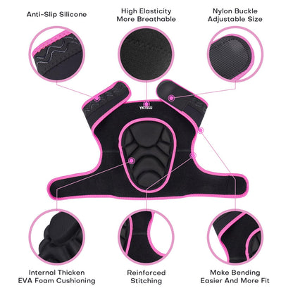 YKTSUJ Knee Pad Women Men for Gardening House Working, Floor and Carpet Cleaning, Construction Work, Cleaning Knee Pads With High Elastic Fabric Black with Pink Edge M