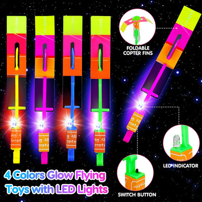 27 PCS LED Flying Toys Valentines Day Cards for Kids School Valentine Cards for Kids Classroom Exchange Gifts for Toddler Boys Girls Glow Helicopter Slingshot Bulk Goodie Bags Stuffers Party Favors