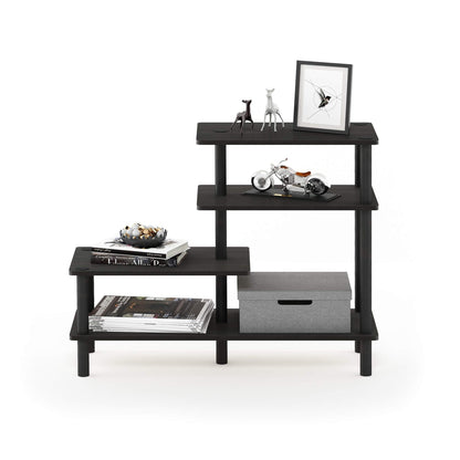 Furinno Ladder Bookcase Display Shelf, 5-Tier, Espresso