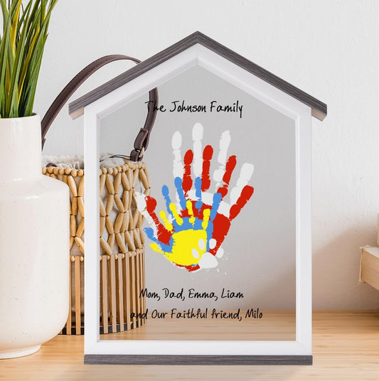 CHERRY CHEERS Exclusive House Shaped Family Handprint Kit; Unique DIY Keepsake, Complete Set, Meaningful Gift for Home Decor, Family Craft & Memory Making