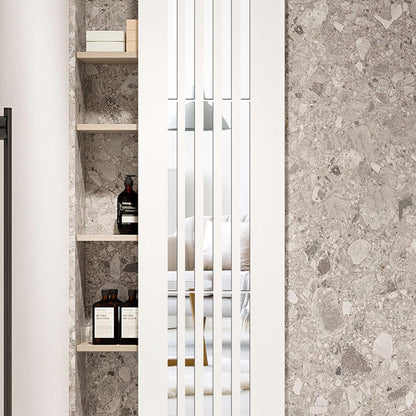 OUTANA Acrylic Wall Decor, Peel and Stick r Strips, Vertical Tiles for Entryway, Bedroom & Bathroom, Shatterproof Wall Decor for Small Spaces, Gold Silver Black (20, Silver)