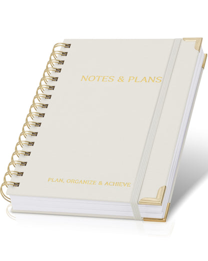ZICOTO Aesthetic Daily Planner And Notebook With Hourly Schedule - Beautiful Spiral To do List Notepad For Work/Home to Organize Tasks And Appointments - Stylish School/Office Supplies Book For Women