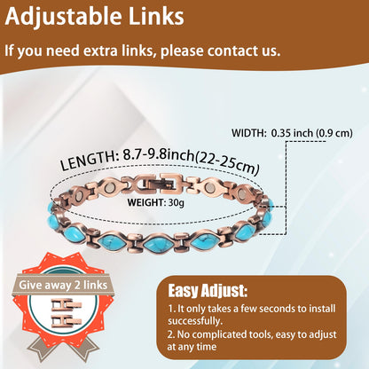 EnerCoppeX Copper Magnetic Anklet for Women, Pure Copper Ankle Bracelet with Magnet (1)