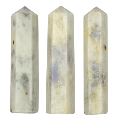 Amazing Gemstone Hackmanite Crystal Points Bulk Healing Crystals - Pack of 3 Single Terminated Healing Wand Point Bulk Crystals for Crafts, Crystal Grid, DIY Work - Premium Crystals - Beginners Gift