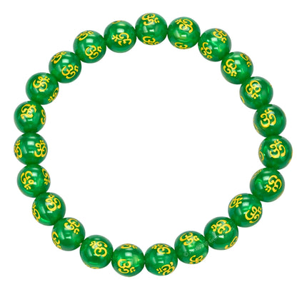 Amazing Gemstone Crystal Bracelet for Women Men's Gifts - Protection Healing Crystal Bracelet - 8mm Gemstone Beaded Stretchable Bracelet Pulseras Para Hombres Mujer Stocking Stuffers Mothers Day Gift (OM Green Agate)