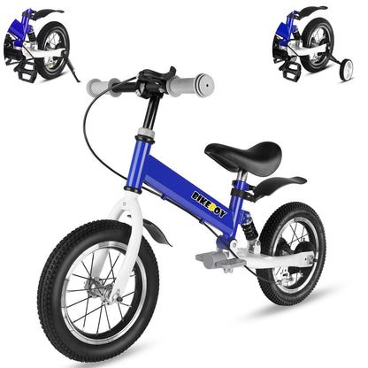 bikeboy Balance Bike 3 in 1,The Dual Use of a Kids Balance Bike and Kids Bike,12 14 Inches for 2-6 Years Old,with Shock Absorbers, Fenders, Pedals, Auxiliary Wheels