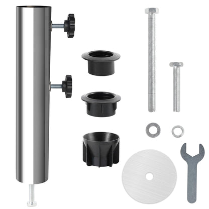 Blissun Umbrella Base Stand Replacement Tube, Stainless Steel Umbrella Base Pole, Heavy-Duty Universal Parasol Base Replacement Parts for Outdoor Patio, Garden, Balcony (Stainless Steel Finish)