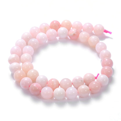 10mm Natural Powder Opal A Gemstone Round Loose Beads Crystal Stone Bracelet Necklace Accessories Crafts for Jewelry Making DIY,1 Strand 15"