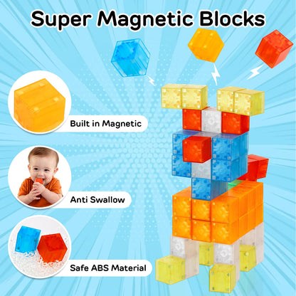 TOY Life 36PCS Magnetic Blocks for Kids Ages 4-8, Magnetic Building Blocks for Toddlers 3-5, Magnet Toys for Toddler, Kids Building Blocks, Toddler Building Toys