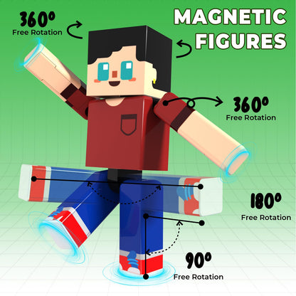 Magnetic Blocks with Magnet Box - 45PCS Magnet Blocks Travel Toys, Magnetic Building Cubes with Portable Storage Box, STEM Learning Set for Kids Ages 6+, Easter Birthday Gifts for Boys Girls