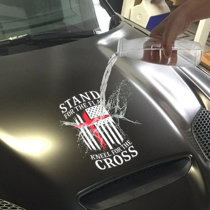 Premium Stand for The Flag Kneel for The Cross Vinyl Decal – Weatherproof Durable Sticker for Car, Truck, Laptop, Toolbox, Window, Tumbler – Patriotic Christian Design (12x9 inches)