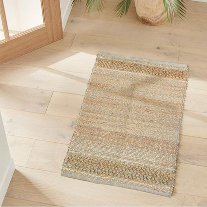 Chardin home 2x3 Jute Cotton Hand Woven Doormat Rug, Natural Jute Braided Entryway Mat | Rustic Boho Farmhouse Textured Accent Rug for Front Door, Kitchen, Bedroom, or Bathroom | Natural Fiber Rug