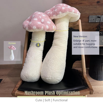 Hofun4U Mushroom Plush Pillow - 30 inch Mushroom Shaped Stuffed Long Pillow - Mushroom Stuffed Pillow - Christmas Birthday Sofa Home Decoration (Pink)