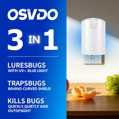 OSVDO 2-Pack Indoor Flying Insect Traps with 8 Refills, UV Light Bug Catcher for Flies, Gnats, Moths, 30-Day Sticky Pads, Silent Fly Catcher for Home
