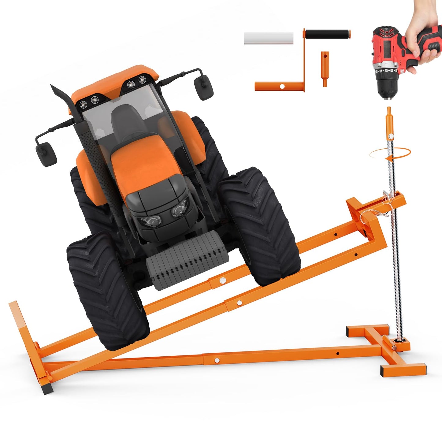 Lawn Mower Jack Lift for 41" Riding Mowers, Upgraded Lawn Tractor Lift with 1000 lb Weight Capacity, Retractable Riding Mower Lift, Easy Installation and Easy Storage
