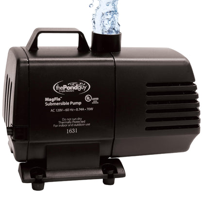 The Pond Guy MagFlo High-Efficiency Compact Pump for Small Water Gardens, Quiet Multi-Purpose System for Waterfalls, Fountains or Spitters, 1340 GPH
