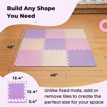 MioTetto Baby Play Mat, Soft Foam Floor Tiles for Kids. Adjustable Interlocking Foam Tiles, Fits with 50x50 Playpen Baby mat for Crawling & Development, Safe & Non-Toxic Playmat for Babies 6-12 Months