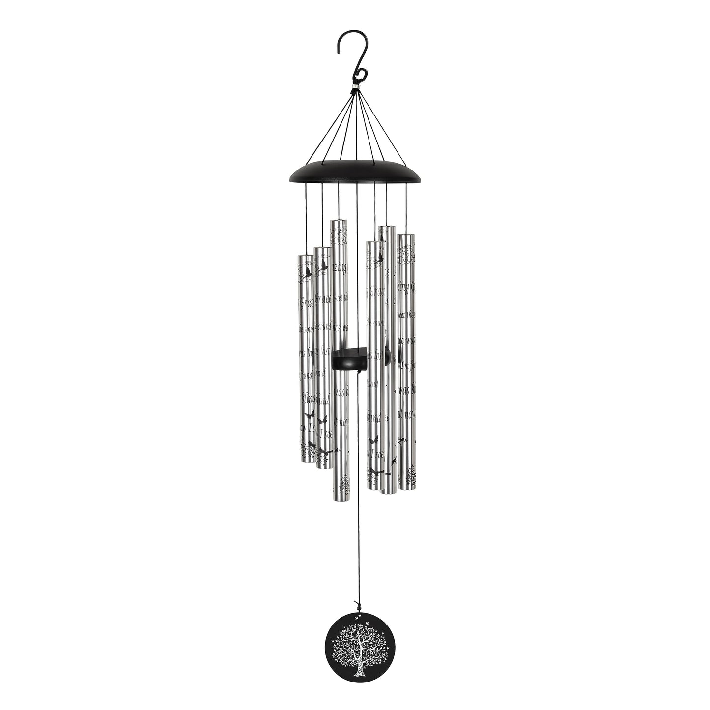The Wind Chime CO Deep Tone Sympathy Wind Chime with 6 Andonized Aluminum Tubes Tuned Soothing Melody, Memorial Wind Chimes for Outside Decoration (Patio, Graden, Yard) 40"