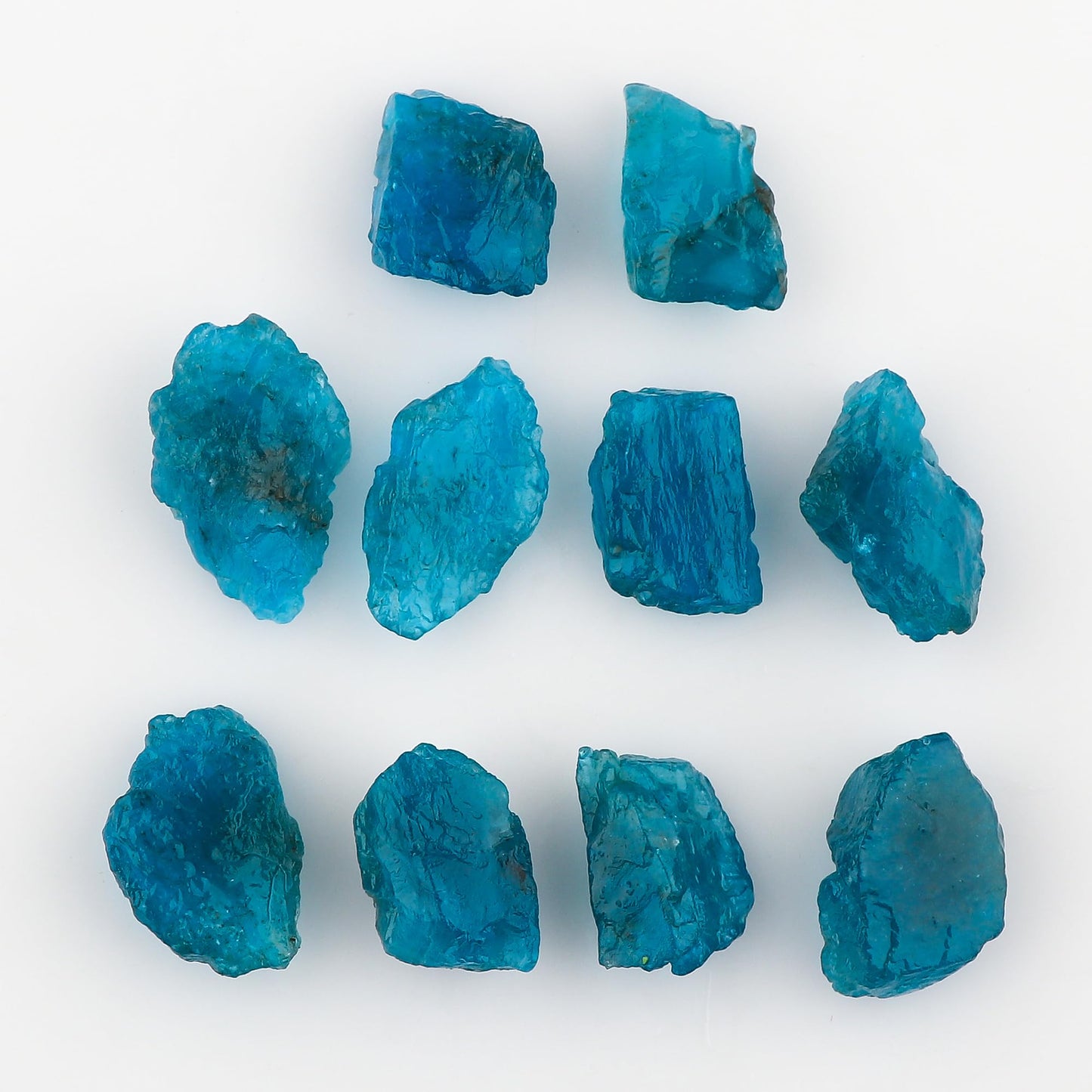 CRYSTALIS 10pcs Natural Neon-Apatite Raw Crystals, Loose Gemstone Wholesale Bulk Rough Jewelry Making Supply, Chakra And Healing Raw Stones, Wire Wrapping, DIY, Tumbling, Gem Collection, 8-12mm