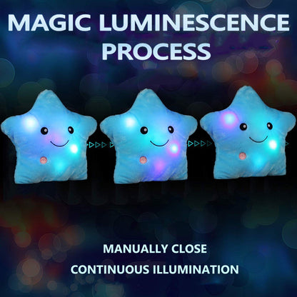 sofipal LED Twinkle Star Shaped Plush Pillow, Creative Night Light Glowing Cushions Plush Stuffed Toys Gifts for Kids, Decoration (Blue)
