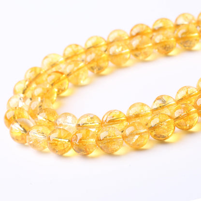 Natural Yellow Crystal Stone Beads for Jewelry Making DIY Bracelet Necklace Jewelry Making 1 Strand 15.5inch 35PCS 10MM