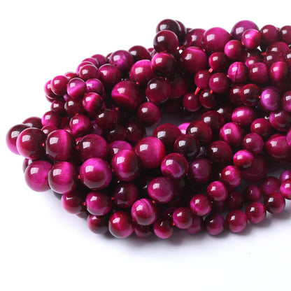 36PCS 10MM AAA Rose Red Tiger Eye Stone Beads Natural Gemstone Bead Crystal Healing Energy Jewelry Making DIY 15 inches
