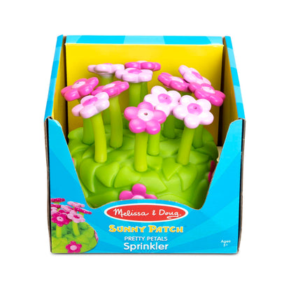 Melissa & Doug Sunny Patch Pretty Petals Flower Sprinkler Toy with Hose Attachment Toddler and Kids Outdoor Water Play Ages 3+