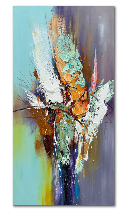 zoinart Hand Painted Textured 3D Wall Art 24x48 Inches Colorful Oil Paintings Abstract Large Canvas Wall Art for Home Decorations