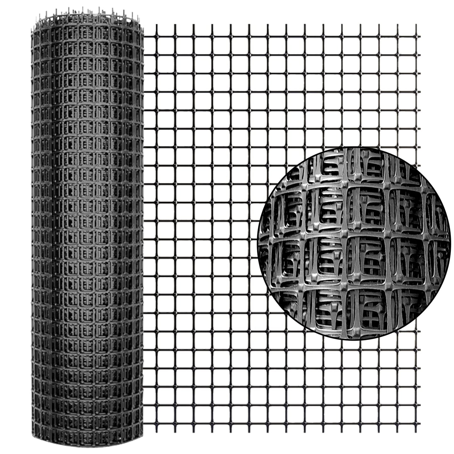 Plastic Fence Animal Barrier,3.3x66ft [Heavy Duty] Outdoor Safety Snow Plastic Fencing Roll Temporary Fencing,Reusable Garden Netting for Construction Dog Rabbits Chicken (Black)