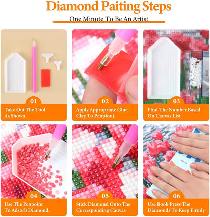 EIBEILI 4 Pack Diamond Art Kits for Adults - Jesus 5D Diamond Painting Kits for Beginners,Cross DIY Gem Art Full Round Drill Diamond Dots Crystal Craft Kits for Gifts Home Wall Decor 12x12inch
