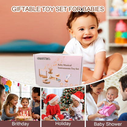 Smartwo Baby Montessori Musical Instruments,Wooden Percussion Xylophone Musical Toys for Toddlers,Sensory Toys for 18+ Month Old,Kids Preschool Educational,Birthday Gift for Ages 2 3