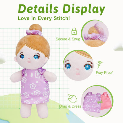 OUOZZZ Soft Baby Dolls – Set of 5 Multicultural 8.8″ Plush Dolls in Basket | Diversity Ethnic Snuggle Toys for Toddlers, Preschool, Daycare & Home