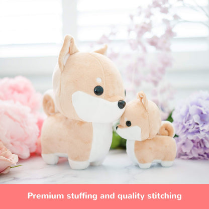 Bellzi Shiba Stuffed Animal - Soft Cute Stuffed Creamy White Dog Plush Toy - Plushies and Gifts for All Ages, Kids, Babies, Toddlers - Shibi
