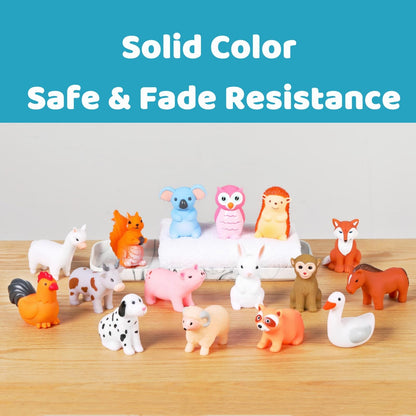 XY-WQ Bath Toys No Hole, for Infants 6-12& Toddlers 1-3, No Hole Bathtub Toys (Animal C2, 16 Pcs)