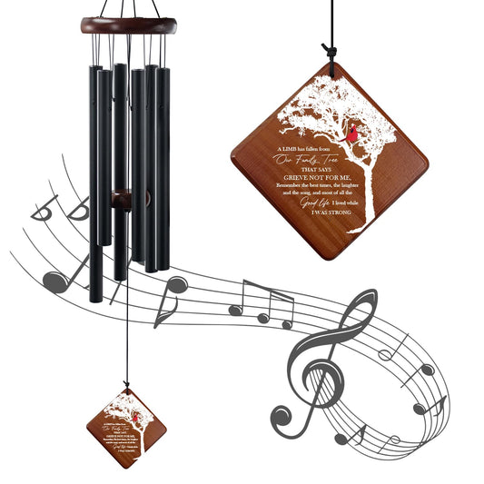 HOWARMER Memorial Wind Chimes for Outside, 36" Sympathy Gifts for Loss of Loved One, Windchimes in Memory of Dad or Mom,Bereavement Outdoor Classic Cardinal Chimes for Garden, Patio Decoration
