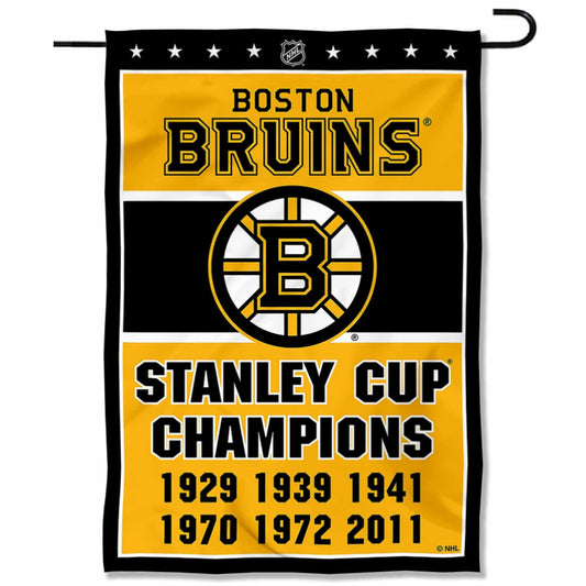 Boston Bruins 6 Time Stanley Cup Champions Double Sided Garden Flag