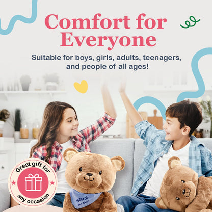 Lilly's Love Weighted Stuffed Animal, 5lb | Sensory Plush for Kids & Adults | Machine Washable Plushie w/Removable Inner | Calming Weighted Stuffed Animal for Anxiety, Benji The Bear