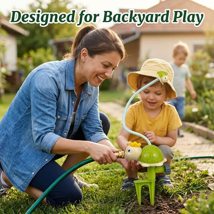 Blidinner Spinning Green Turtle Kids Sprinkler Toy - Outdoor Summer Toys Splashing Fun, Sprays Up to 8ft High, Attaches to Garden Hose, Kids Sprinklers for Yard, Ideal for Boys Girls Ages1-3 3-5 4-8