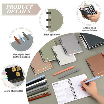 20 Set Employee Appreciation Gift Bulk Weekly Planner Notebooks to Do List Spiral Notebook Journal with Ballpoint Pen, Sticky Note for Office Teacher Student Graduation Thank You Gift(Classic Color)