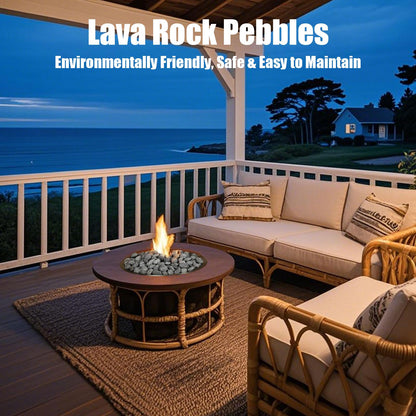 Premium 2-3 Inch Black Lava Rock Pebbles, 10 Pounds Fire Rocks for Gas Fire Pits, Fireplaces, Landscaping, and Plant Cultivation, Natural Tumbled Stones for Indoor and Outdoor Use