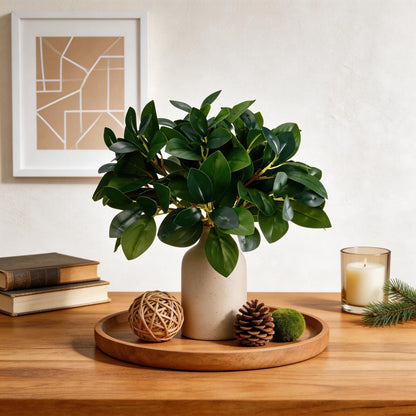12 Inch Artificial Plant Indoor,Small Fake Plants Eucalyptus Stems With Vase,Faux Greenery In Pot For Farmhouse Home Decor,Bathroom Living Room Kitchen Office Coffee Table Centerpiece (cream white)