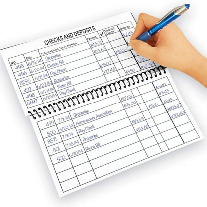 Jumbo Print Check Register Book - Large Print, Easy-to-Read, Spiral Bound, 56 Pages for Personal Accounting, Easy Transaction Reference, 10"L x 5¼"W
